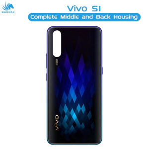 Vivo S1 Housing Middle Frame With Side Button and Camera Lens Body Casing Replacement For S1 - Black