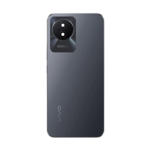 Vivo Y02T Housing Middle Frame With Side Button and Replacement Battery Back Door For Y02T - Black