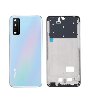 Vivo Y12s Housing Middle Frame With Side Button and Camera Lens Complete Body Casing Replacement For Y12s - Blue