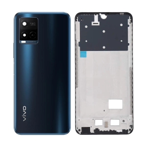 Vivo Y21 Rear Complete Body Casing Housing With Camera Lens Replacement For Vivo Y21 - Blue