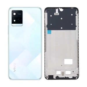 Vivo Y21 Rear Complete Body Casing Housing With Camera Lens Replacement For Vivo Y21 - Silver