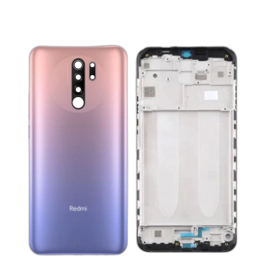 Xiaomi Redmi 9 Housing Middle Frame With Side Button and Camera Lens Complete Body Casing Replacement For Redmi 9 - Pink