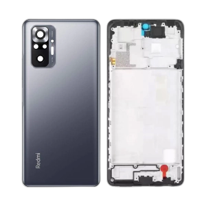 Xiaomi Redmi Note 10 Pro Rear Complete Body Casing Housing With Camera Lens Replacement For Redmi Note 10 Pro - Black