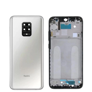 Xiaomi Redmi Note 9s Housing Middle Frame With Side Button and Camera Lens Complete Body Casing Replacement For Redmi Note 9s - White