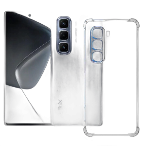 Infinix Hot 50 Pro Plus Back Cover Transparent Extra Bumper Anti Shock Soft Crystal Clear Case For Hot 50 Pro Plus