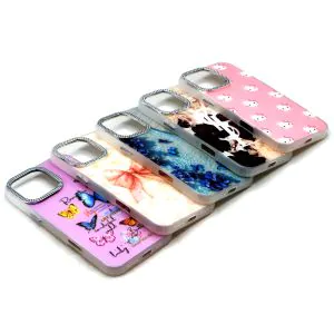 Apple iPhone 16 Pro Max Back Cover Ring Stone Glitter Ladies Case For iPhone 16 Pro Max