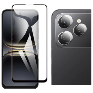 Tecno Spark 40 Glass Protector 5D-10D-11D-21D-9D Full Coverage + Back Rear Camera 9H Gorilla Flexible Protectior