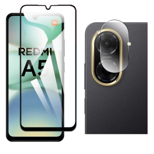 Xiaomi Redmi A5 Glass Protector 5D-10D-11D-21D-9D Full Coverage + Back Rear Camera 9H Gorilla Flexible