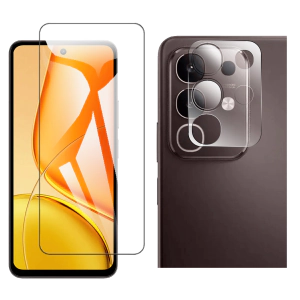 Vivo Y29 Glass Protector Polish Screen Tempered + Back Rear Camera 9H Gorilla Flexible Protectior