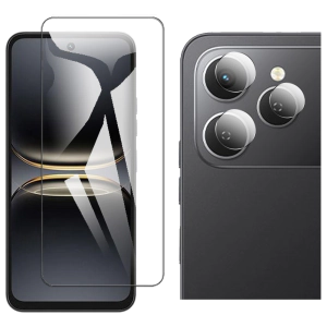 Tecno Spark 40 Glass Protector Polish Screen Tempered + Back Rear Camera 9H Gorilla Flexible Protectior