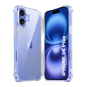 Apple iPhone 16 Plus Back Cover Transparent Extra Bumper Anti Shock Soft Crystal Clear Case