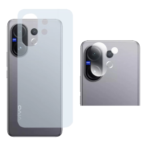 Vivo V60 Back Protector Carbon Fiber Matte Soft Skin Sheet + Rear Camera 9H Gorilla Flexible