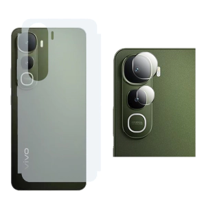 Vivo Y400 Back Protector Carbon Fiber Matte Soft Skin Sheet + Rear Camera 9H Gorilla Flexible