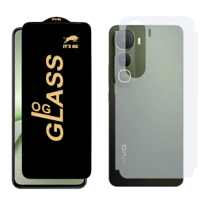 Vivo Y400 OG Glass Protector HD Plus Premium Quality + Back Carbon Fiber Matte Soft Skin Sheet