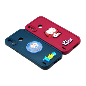 Infinix Smart 4 Back Cover Cute Kitty with Blinking Lights – Soft & Colorful Phone Case
