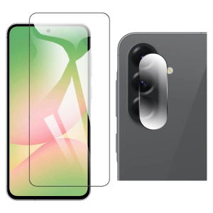 Samsung A56 Glass Protector Polish Screen Tempered + Back Rear Camera 9H Gorilla Flexible Protectior For Galaxy