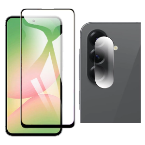 Samsung A56 Glass Protector 5D-10D-11D-21D-9D Full Coverage + Back Rear Camera 9H Gorilla Flexible Protectior For Galaxy