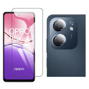 Oppo A5x Glass Protector Polish Screen Tempered + Back Rear Camera 9H Gorilla Flexible Protectior