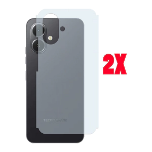 Tecno Spark Go 2 Back Protector Carbon Fiber Matte Soft Skin Sheet For - 2Pcs