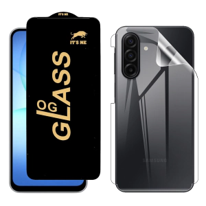 Samsung A17 OG Glass Protector HD Plus Premium Quality + Back Clear Jelly Soft Film Protection Hydrogel For Galaxy